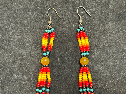 Beaded Rasta Brazilian Indigenous Tribal Earrings | Hand Crafted - Avanti Body Jewelry
