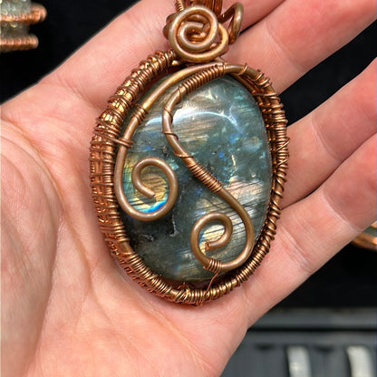 Copper Wrapped Labradorite Necklace - Avanti Body Jewelry
