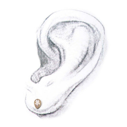 Teardrop | 14K Threadless Top For Nose, Ears & Lip - Avanti Body Jewelry