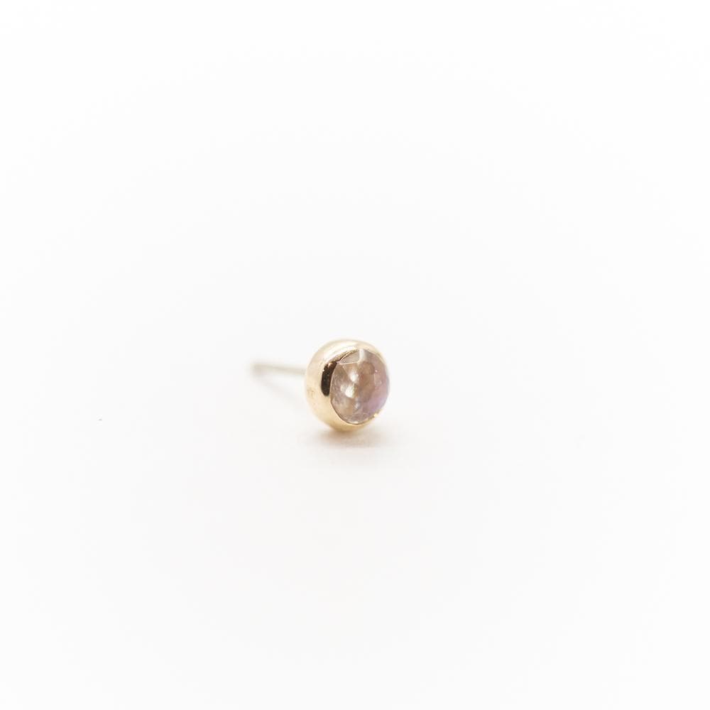 Local Natives | 14k Gold Rose Cut Moonstone Threadless End For Nose, Ears & Lip - Avanti Body Jewelry