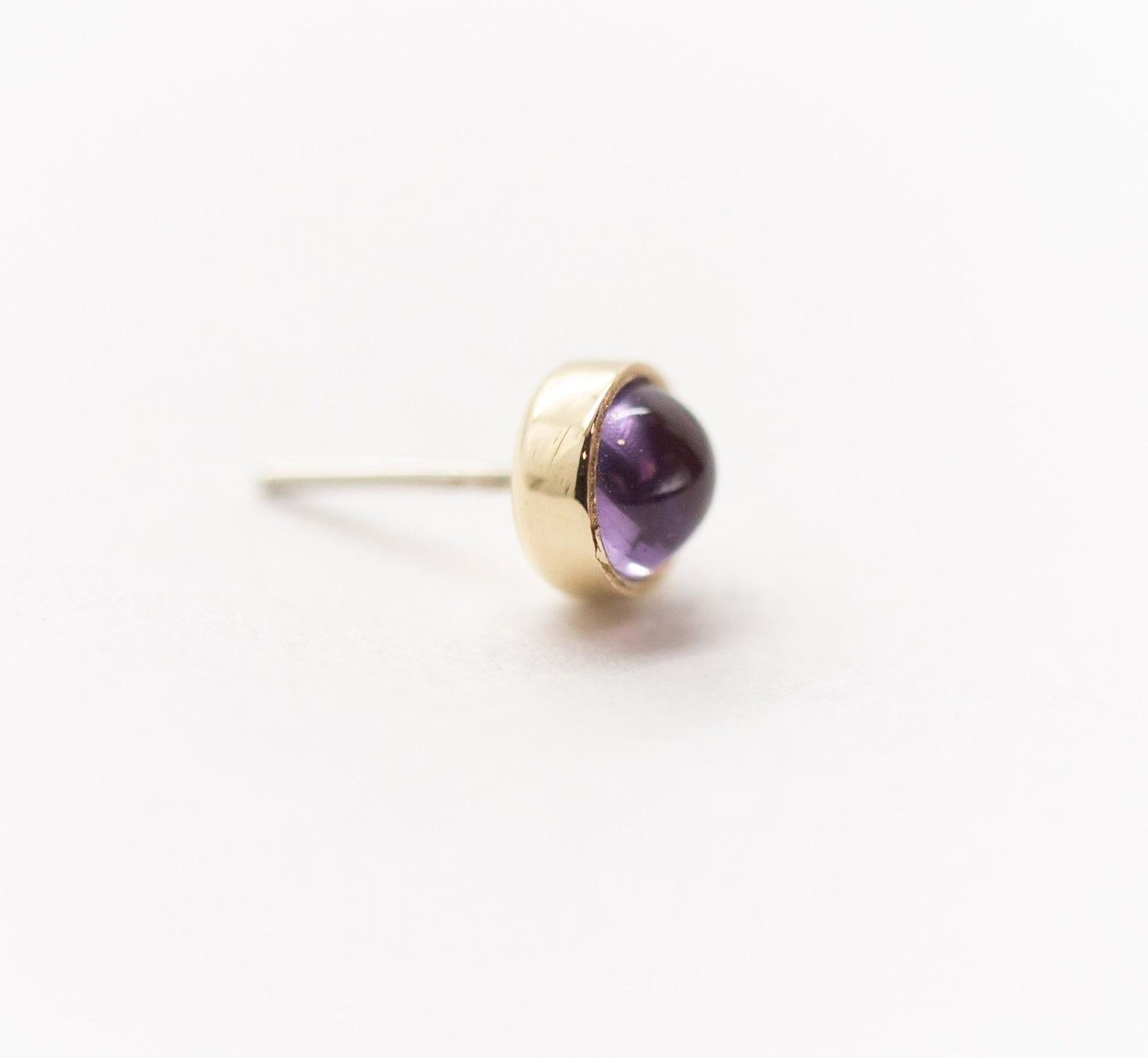 Genuine Stone Cabochon | 14K Threadless Top  For Nose, Ears & Lip