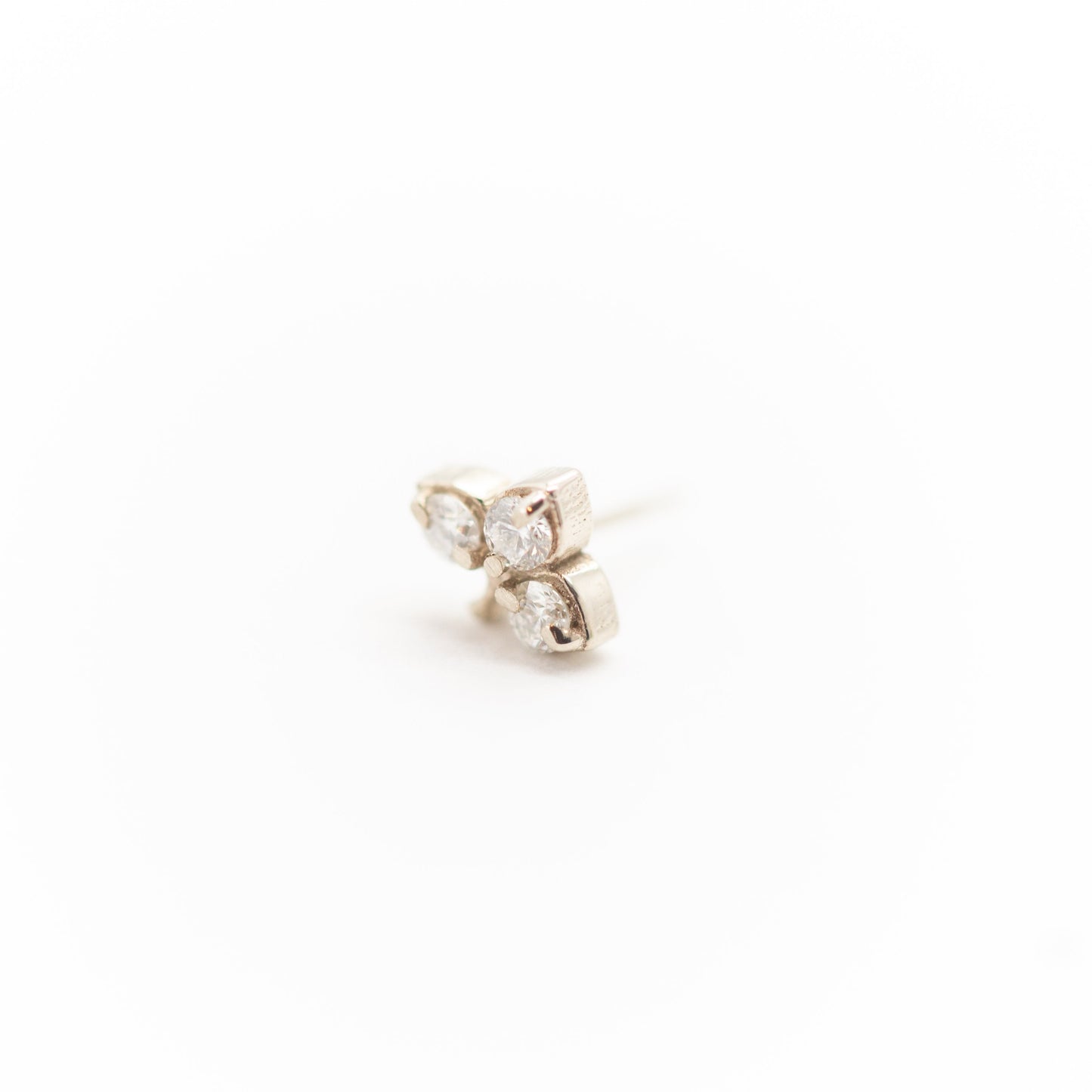 Kiwi Diamond | 14k Gold Spade Threadless Top  For Nose, Ears & Lip