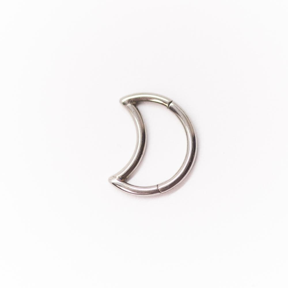 Hinged Ring Moon | Titanium Clicker Segment Hoop Ring - Avanti Body Jewelry