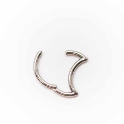 Hinged Ring Moon | Titanium Clicker Segment Hoop Ring - Avanti Body Jewelry