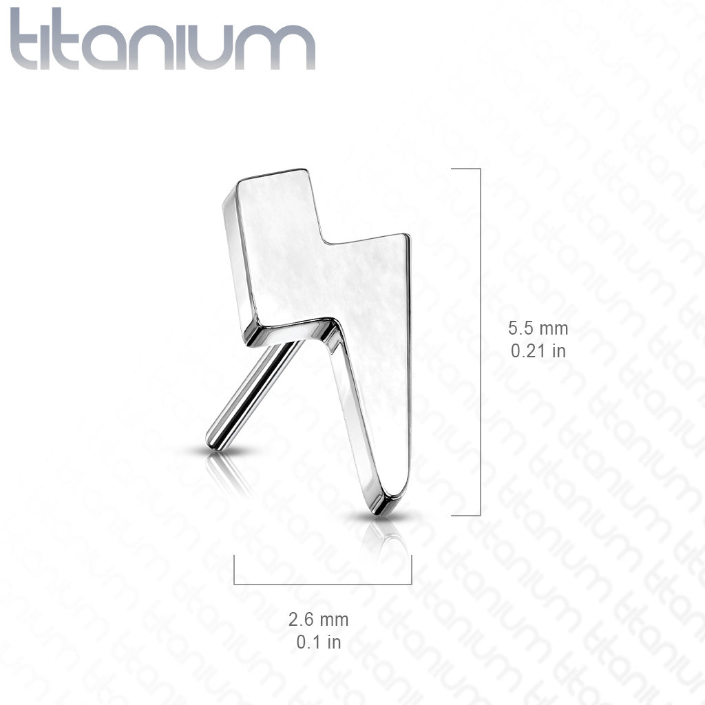 Lightning Bolt Titanium Threadless Top For Nose & Ears - Avanti Body Jewelry