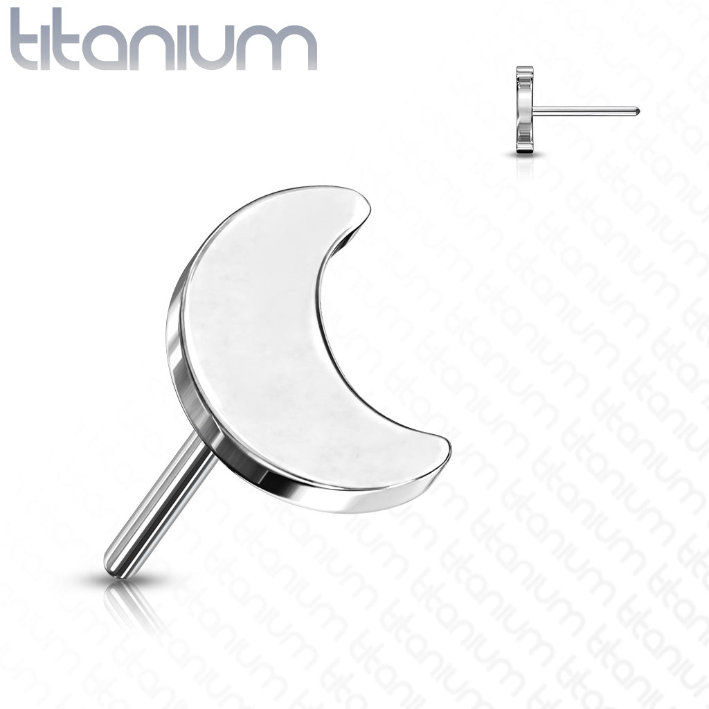 Crescent Moon | Titanium Threadless Top For Nose & Ears - Avanti Body Jewelry