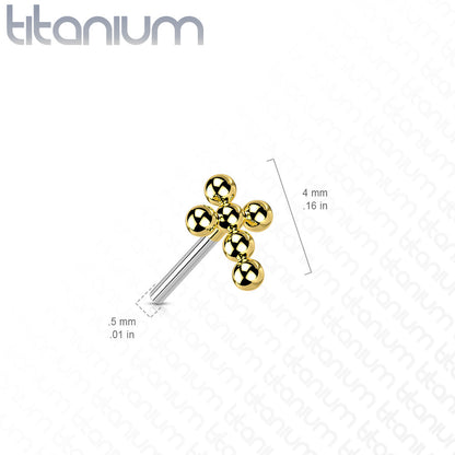 Beaded Cross | Titanium Threadless Top For Nose, Ears & Lip - Avanti Body Jewelry