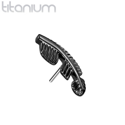Feather | Titanium Threadless Top For Nose, Ears & Lip - Avanti Body Jewelry