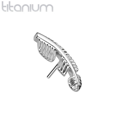 Feather | Titanium Threadless Top For Nose, Ears & Lip - Avanti Body Jewelry