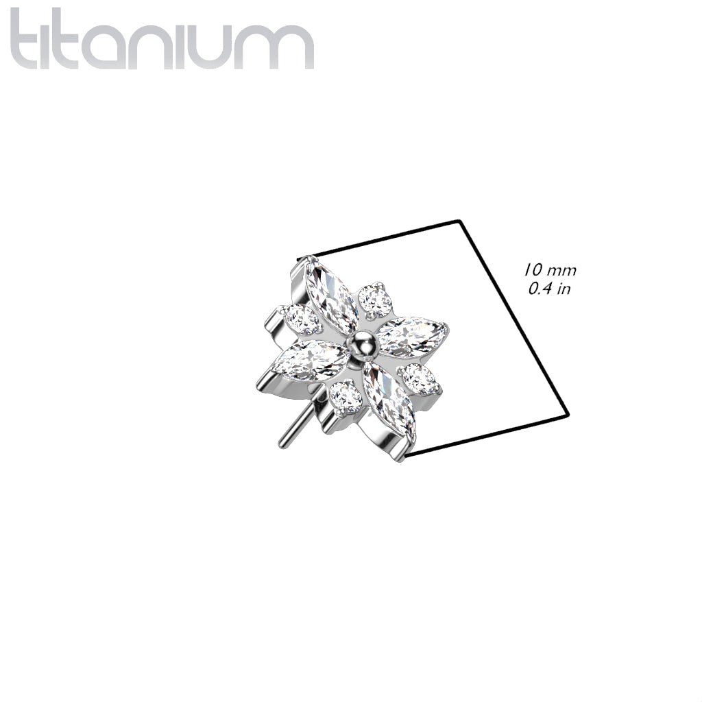 8 Gem Burst | Titanium Threadless Top For Nose, Ears & Lip - Avanti Body Jewelry