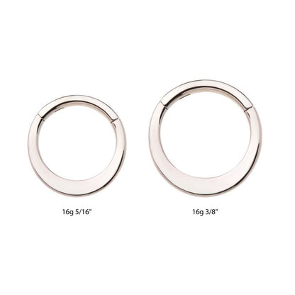Hinged Ring Flat Bar Front Facing | Titanium Clicker Segment Hoop Ring - Avanti Body Jewelry