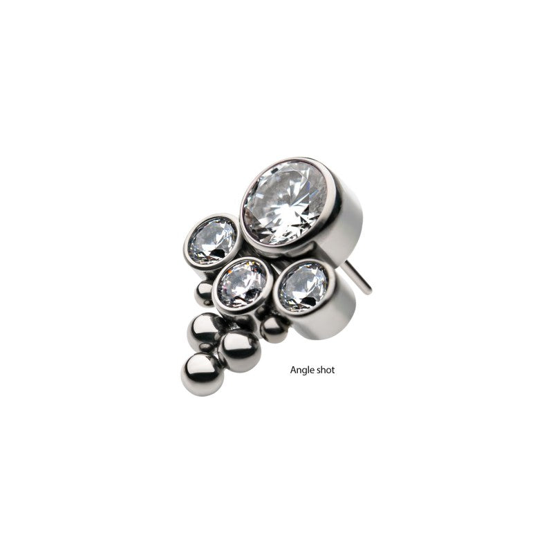 Opal Cluster | Titanium Threadless Top For Nose, Ears & Lip - Avanti Body Jewelry