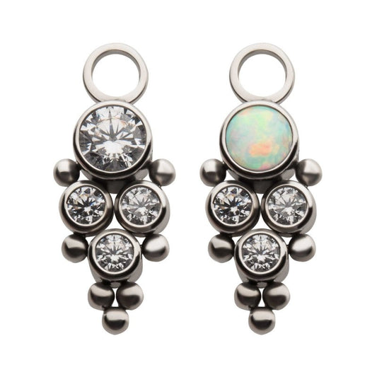 4pc CZ/Opal Jewelry Charm - Avanti Body Jewelry