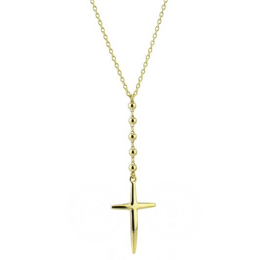 14k Globes & Cross Pendant Necklace 18" - Avanti Body Jewelry
