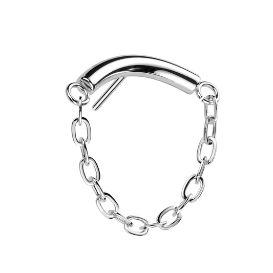 Crescent Chain Titanium Threadless Top - Avanti Body Jewelry