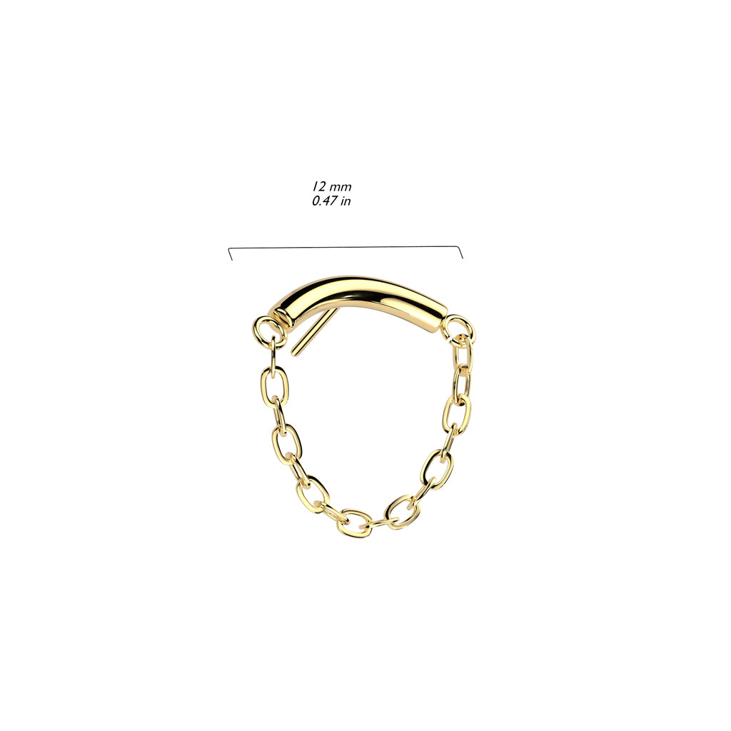Crescent Chain Titanium Threadless Top - Avanti Body Jewelry