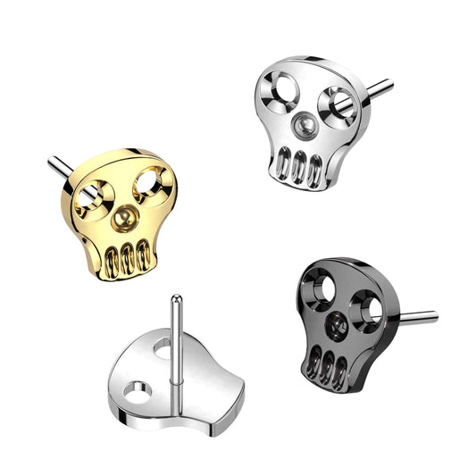 Hollow Skull | Titanium Threadless Top For Nose, Ears & Lip - Avanti Body Jewelry