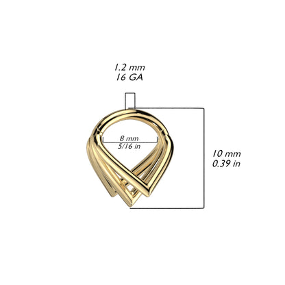 Triple Pointed Chevron Hinged Clicker Hoop | Titanium Clicker Segment Hoop Ring - Avanti Body Jewelry