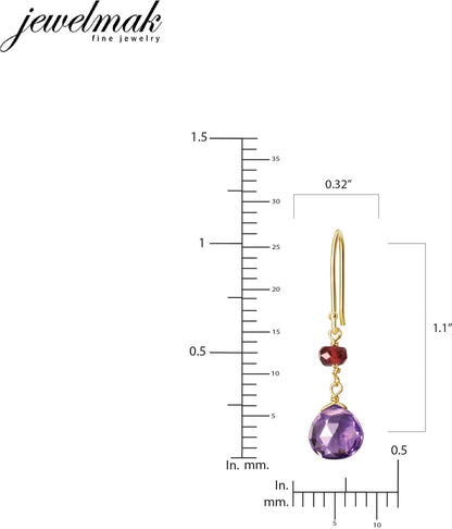 14k Amethyst Garnet Hook Earring - Avanti Body Jewelry