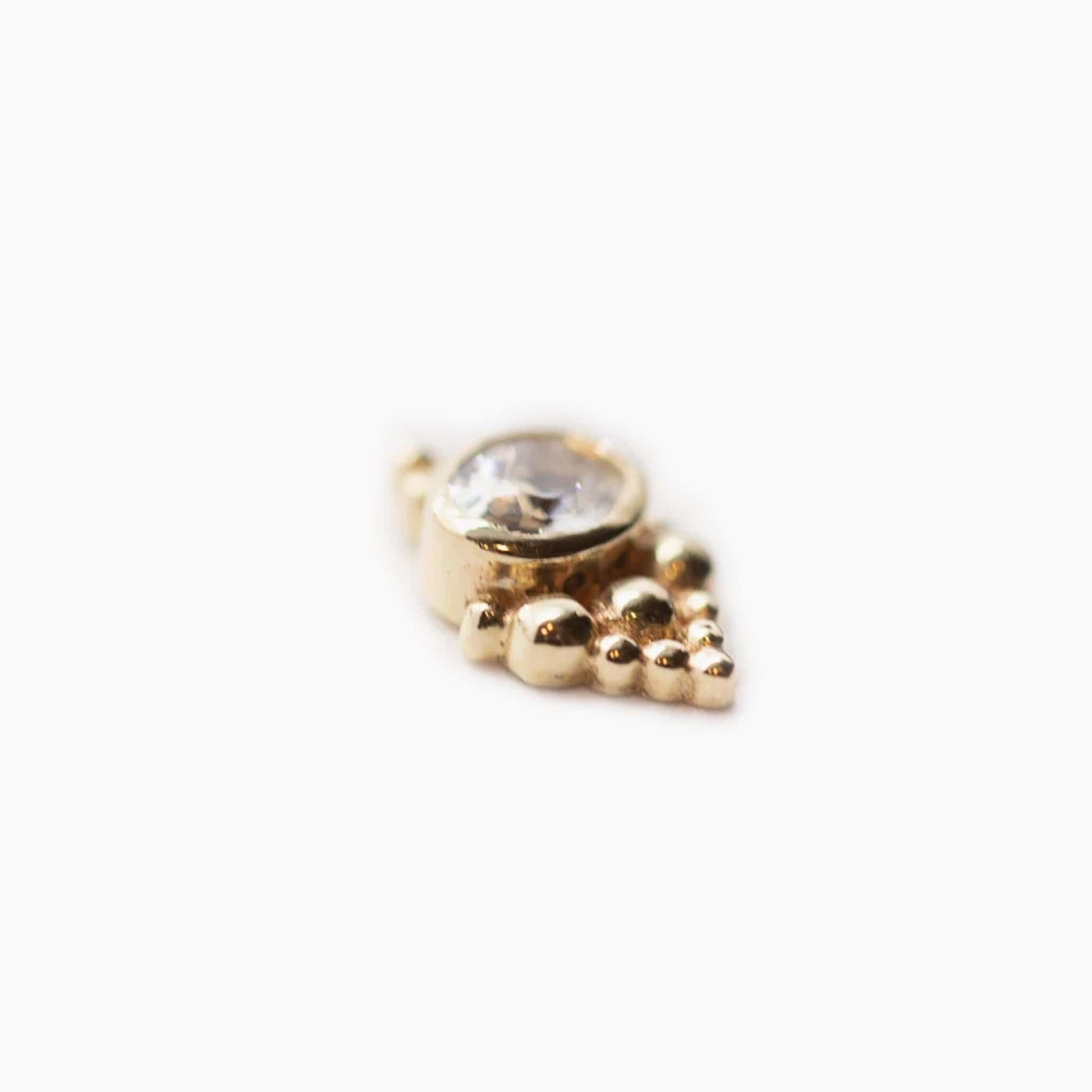 Threadless 14K Gold Beaded Design Cluster Top For Nose, Ears & Lip - Avanti Body Jewelry