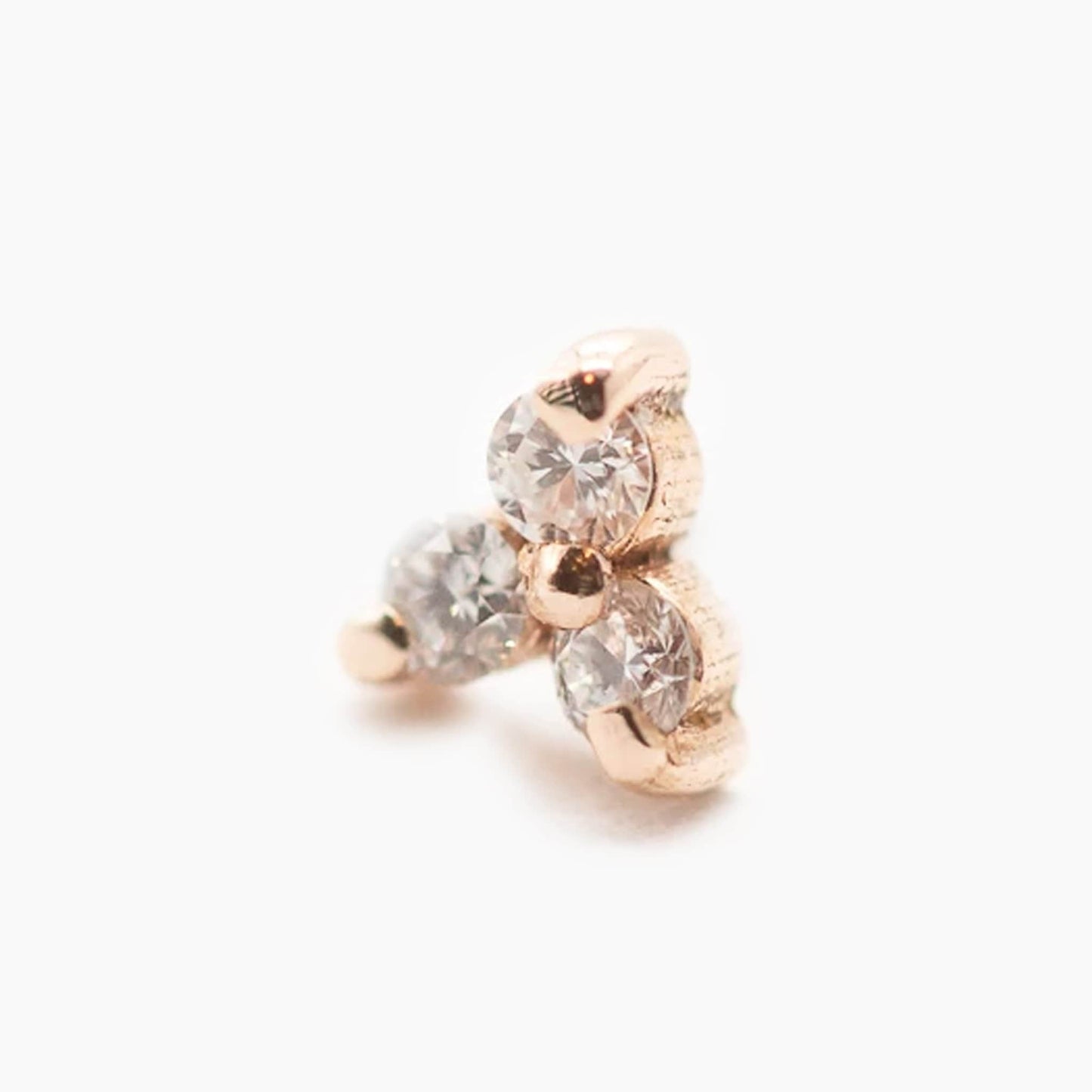 Trinity Diamond | 14K Threadless Top For Nose, Ears & Lip - Avanti Body Jewelry