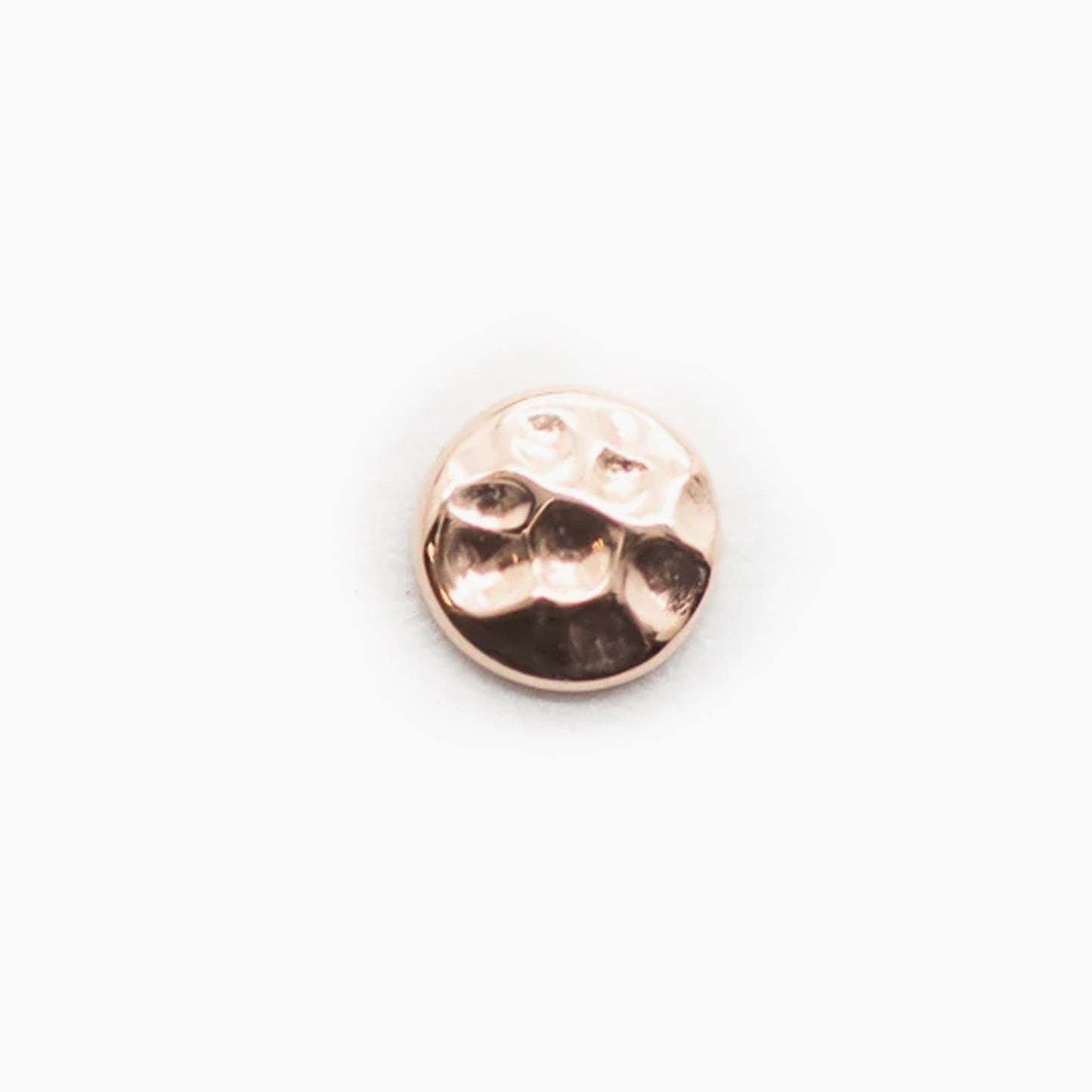 Hammered Disc End | 14K Threadless Top  For Nose, Ears & Lip