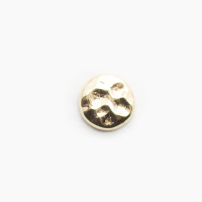 Hammered Disc End | 14K Threadless Top  For Nose, Ears & Lip