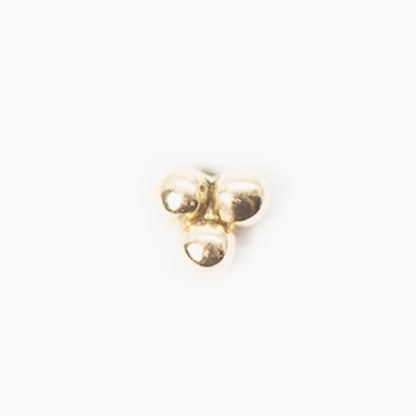 Tri-Bead Cluster | 14K Threadless Top  For Nose, Ears & Lip