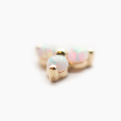 Large Opal Trinity | 14K Threadless Top  For Nose, Ears & Lip