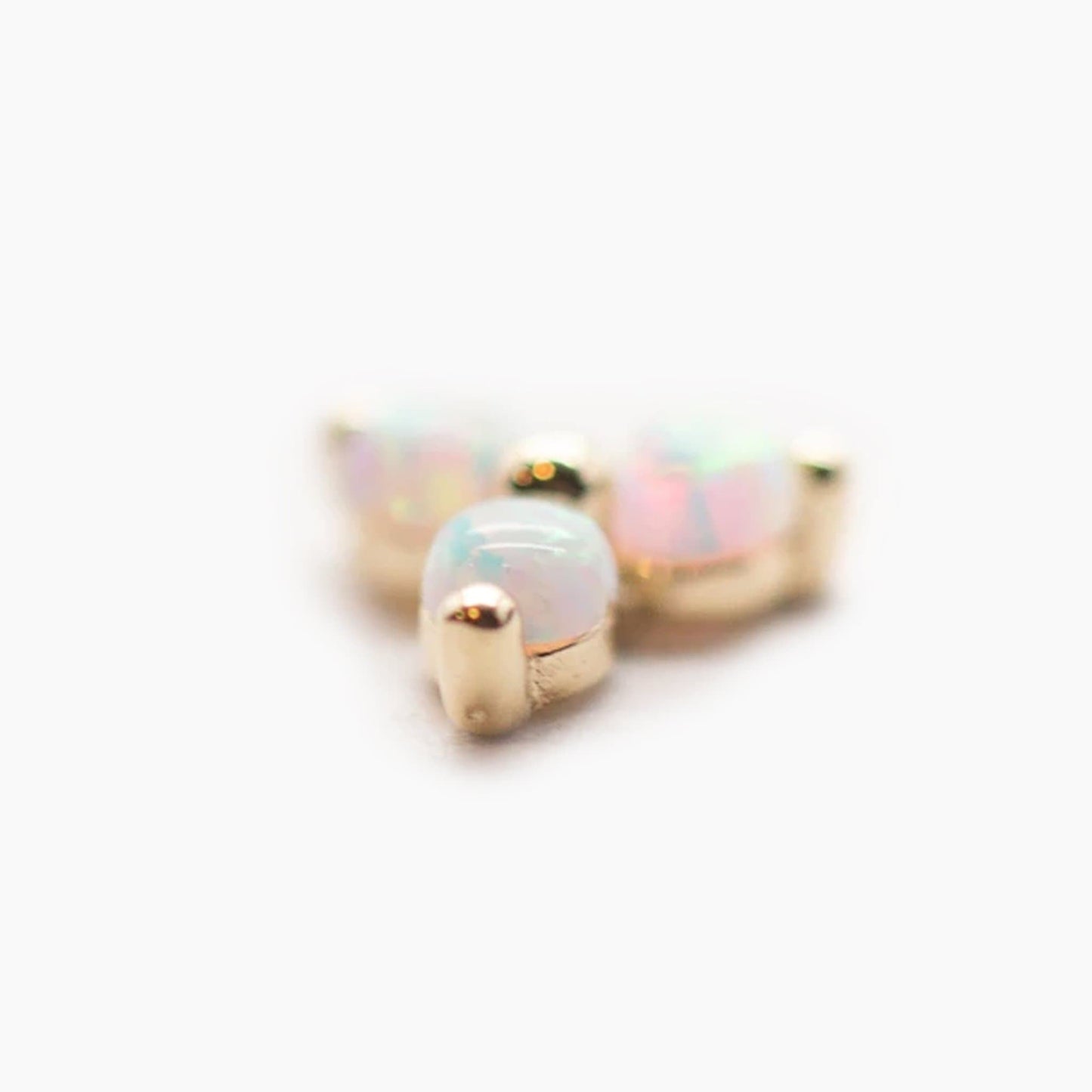 Large Opal Trinity | 14K Threadless Top For Nose, Ears & Lip - Avanti Body Jewelry