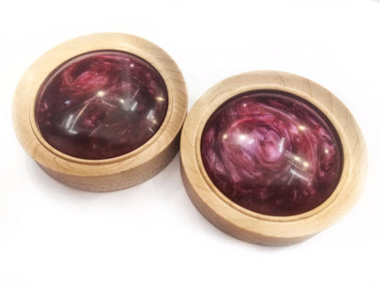 OMW | Convex Galactic Resin Inlay Wood Plug Pair - Avanti Body Piercing & Fine Jewelry