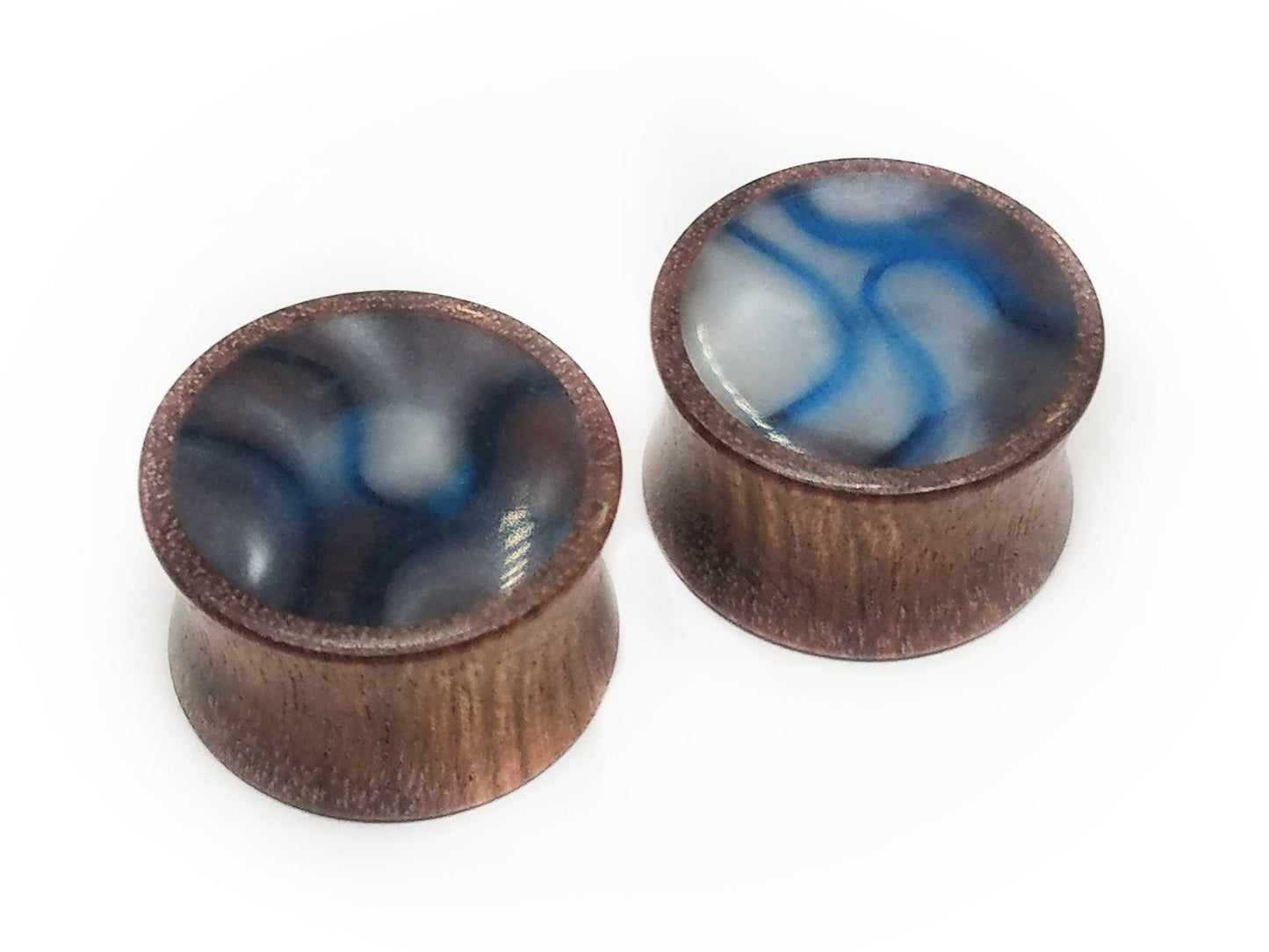 OMW | Marble Resin Inlay Wood Plug Pair - Avanti Body Piercing & Fine Jewelry