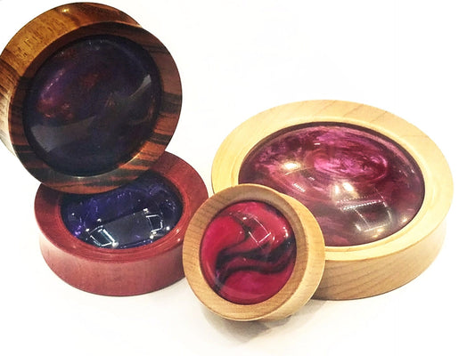 OMW | Convex Galactic Resin Inlay Wood Plug Pair - Avanti Body Jewelry
