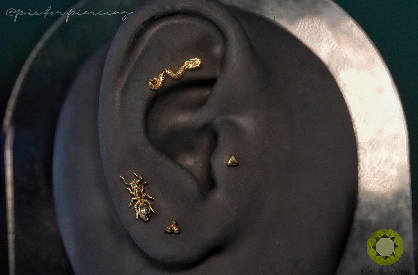Threadless 14k Gold Snake Ends  For Nose, Ears & Lip