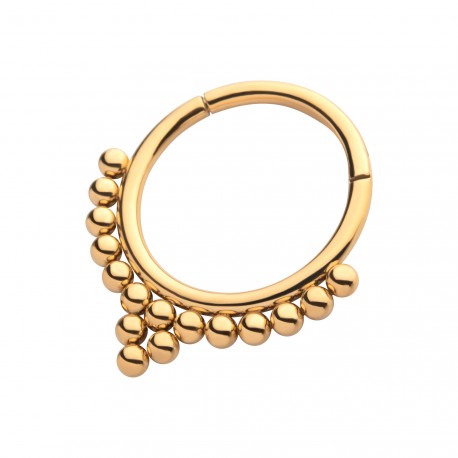 Hinged Ring Beaded | Titanium Clicker Segment Hoop Ring