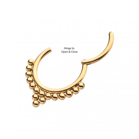 Hinged Ring Beaded | Titanium Clicker Segment Hoop Ring - Avanti Body Jewelry