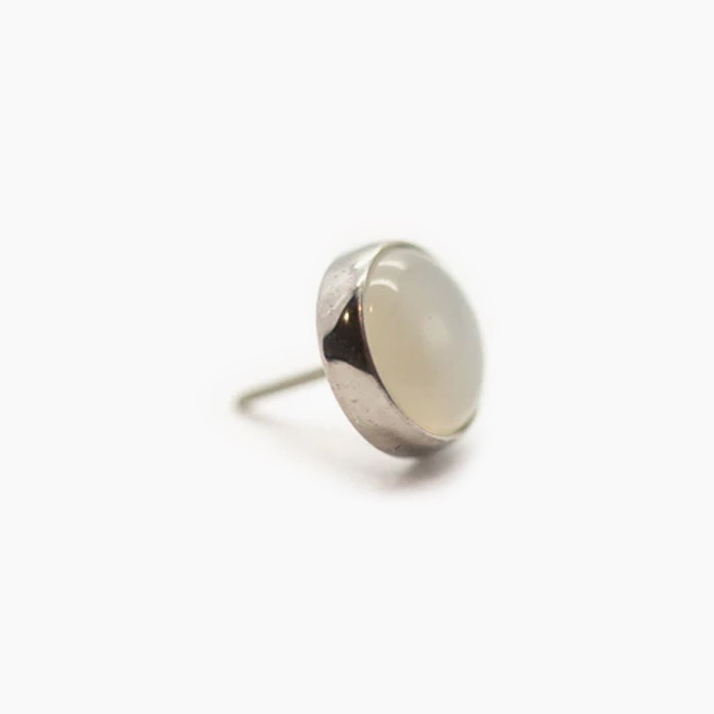 Cabochon Bezel Set Stone | Titanium Threadless Top  For Nose, Ears & Lip