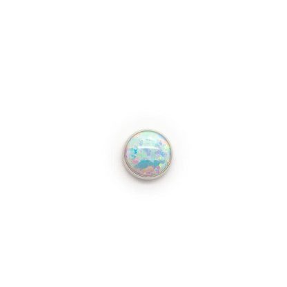 Cabochon Opal Bezel Set | Titanium Threadless Top  For Nose, Ears & Lip