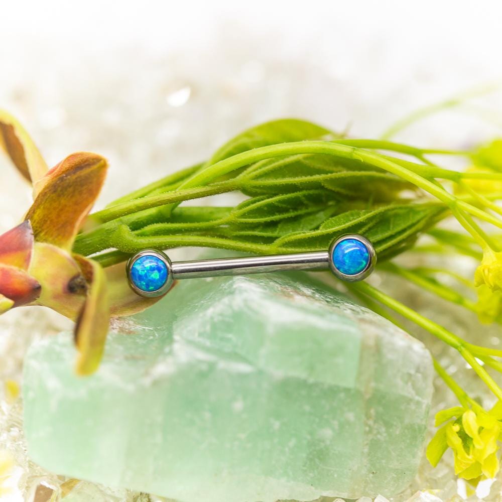 Side-Set Gem & Opal Threadless Ends For Nose, Ears & Lip - Avanti Body Jewelry