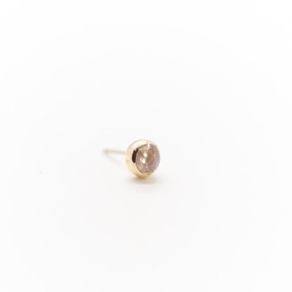 Local Natives | 14k Gold Rose Cut Moonstone Threadless End  For Nose, Ears & Lip