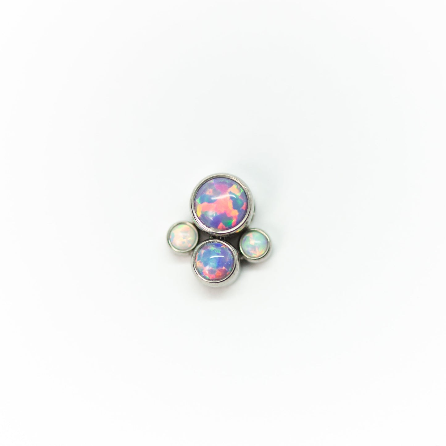 Titanium Captive Gem & Opal Bead Clusters