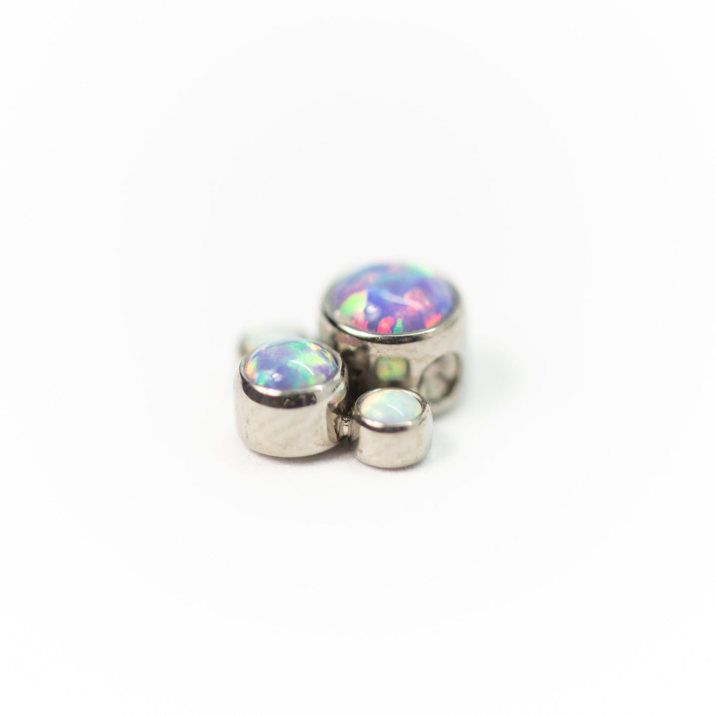 Titanium Captive Gem & Opal Bead Clusters