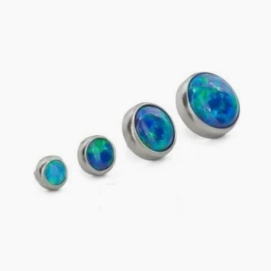 Threaded Opal & Stone Cabochon End/ Dermal Top - Avanti Body Jewelry