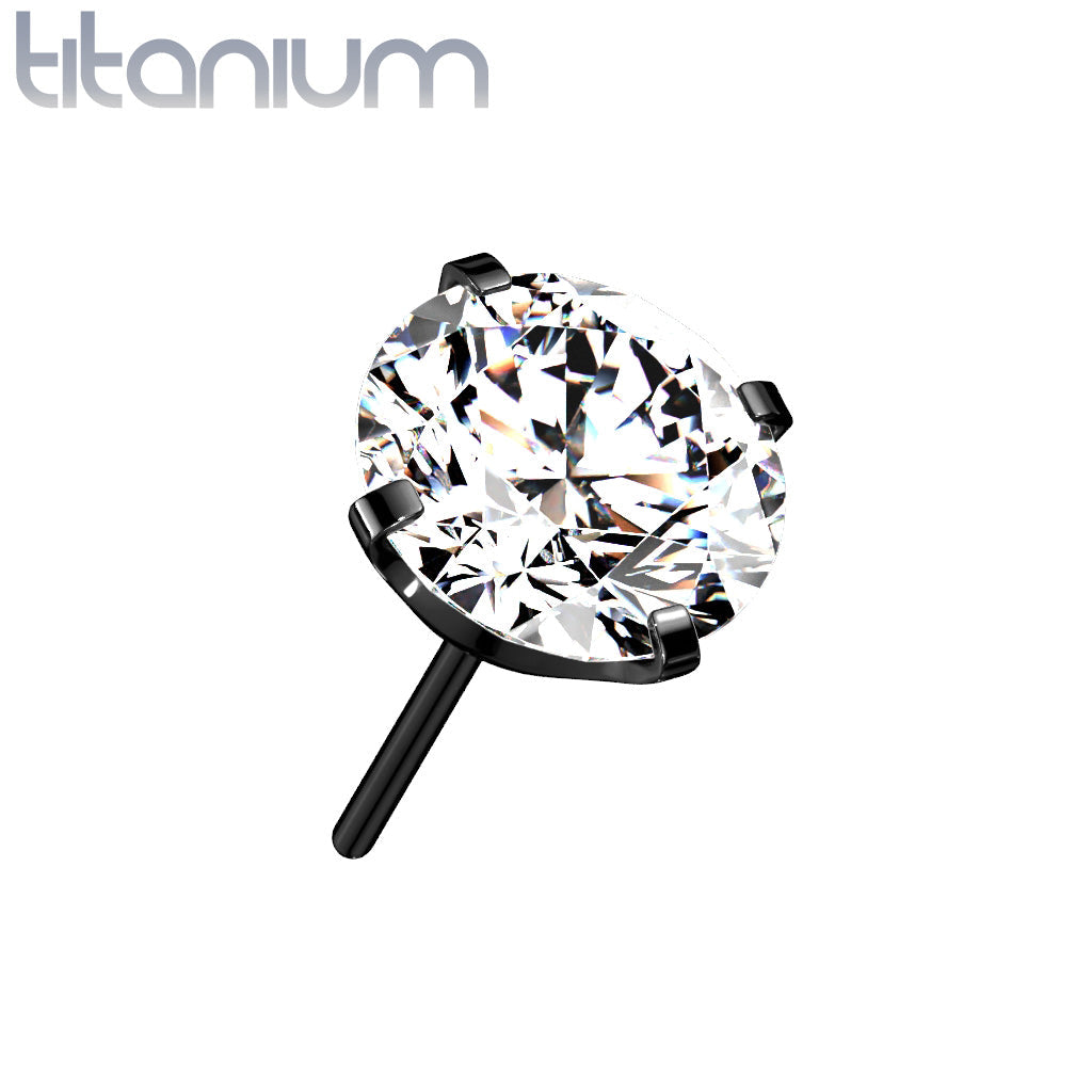 Prong Set Gem | Titanium Threadless Top For Nose, Ears & Lip - Avanti Body Jewelry