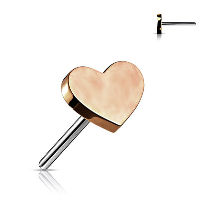 Heart Top | Titanium Threadless Push In Top  For Nose & Ears