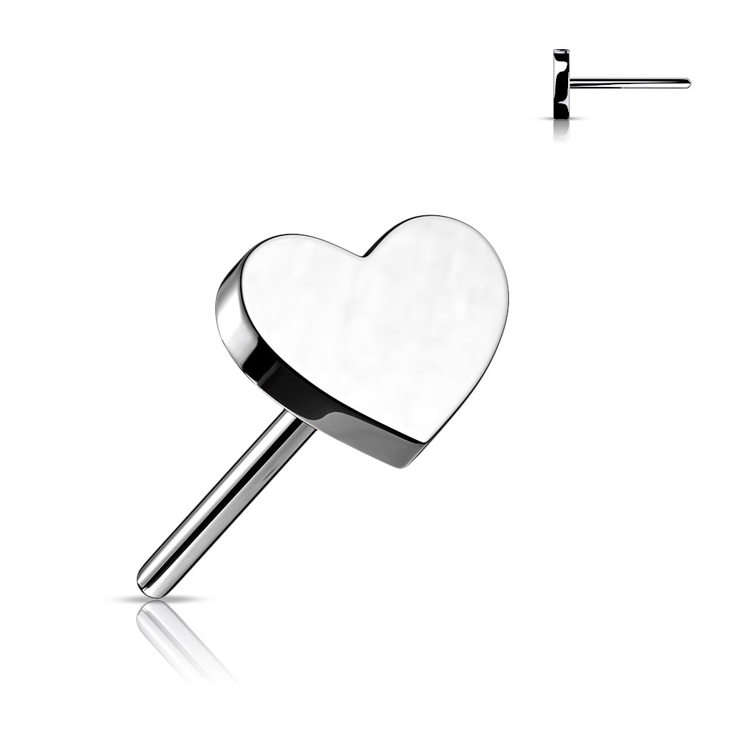 Heart Top | Titanium Threadless Push In Top For Nose & Ears - Avanti Body Jewelry