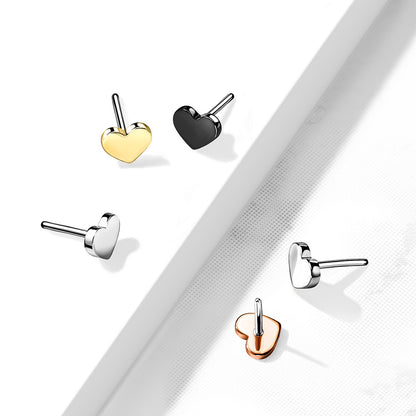 Heart Top | Titanium Threadless Push In Top For Nose & Ears - Avanti Body Jewelry