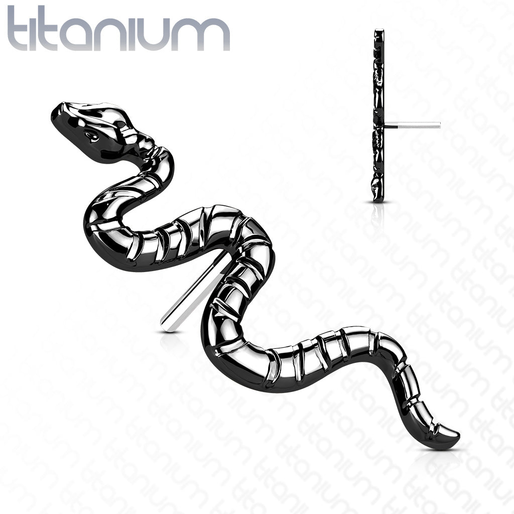 Snake | Titanium Threadless Top  For Nose, Ears & Lip