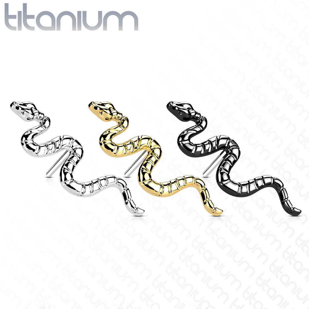 Snake | Titanium Threadless Top For Nose, Ears & Lip - Avanti Body Jewelry