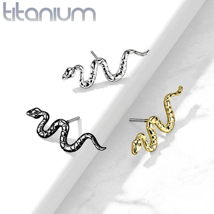 Snake | Titanium Threadless Top For Nose, Ears & Lip - Avanti Body Jewelry